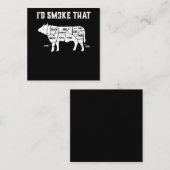 牛おもしろいバーベキューピットマスターギフト スクエア名刺 (正面/裏面)