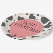 牛おもしろいプリントアダルトパーティー40歳誕生日   ペーパープレート (アングル)