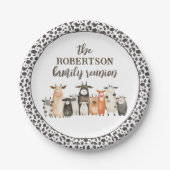 牛おもしろいプリントカントリーファミリー懇親会 ペーパープレート (正面)