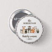 牛おもしろいプリントカントリーファミリー懇親会 缶バッジ (正面&裏面)