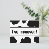 牛おもしろい付き移動はがきプリント |私は移動した 案内ポストカード (スタンド正面)