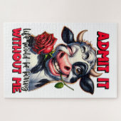 牛おもしろい引用文ことわざ ジグソーパズル (横)