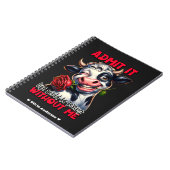 牛おもしろい引用文ことわざ ノートブック (左側)