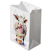 牛おもしろい愛好家のための牛舐めカップケーキ ミディアムペーパーバッグ (正面アングル)