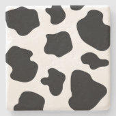 牛おもしろい斑点アニマルプリント石コースター贈り物 ストーンコースター (正面)