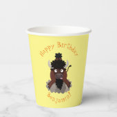 牛おもしろい牛パーソナライズされたの誕生日 紙コップ (裏面)