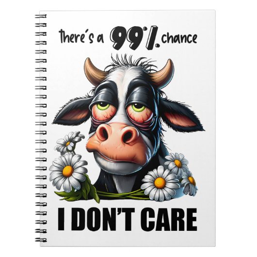 牛おもしろい皮肉引用文とことわざ ノートブック (正面)