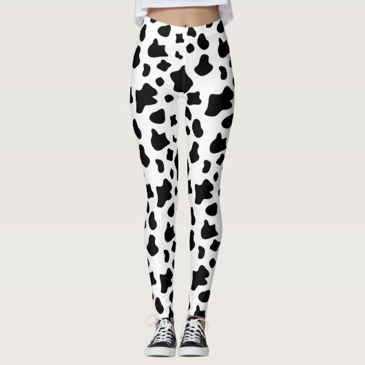 牛おもしろい紋様,獣毛テーマ レギンス (正面)