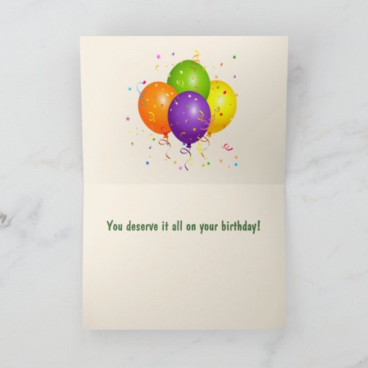 牛おもしろい誕生日 カード (内部)