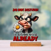 牛おもしろい語アートを妨げる アクリルサイン (ニュートラル)