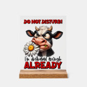 牛おもしろい語アートを妨げる アクリルサイン (正面)