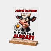 牛おもしろい語アートを妨げる アクリルサイン (傾斜)