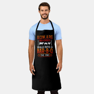 牛おもしろい豚チキンbbqパーティー エプロン