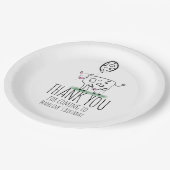 牛おもしろい農場動物の誕生日パーティーありがとう ペーパープレート (アングル)