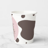 牛おもしろい農場動物誕生日パーティーピンク 紙コップ (左)