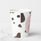 牛おもしろい農場動物誕生日パーティーピンク 紙コップ (右)