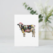 牛おもしろい農家牛のクリスマス愛好家 案内ポストカード (スタンド正面)