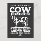 牛おもしろい農家牛農業引用文 ポストカード (正面)