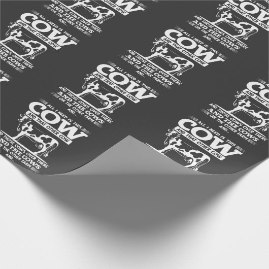 牛おもしろい農家牛農業引用文 ラッピングペーパー (角)