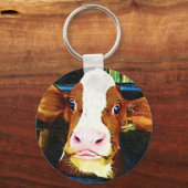 牛おもしろい顔 キーホルダー (正面)