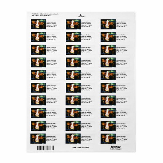 牛おもしろい顔 ラベル (フルシート)