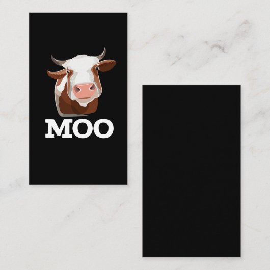 牛おもしろい養モー殖動物ユーモア 名刺 (正面/裏面)