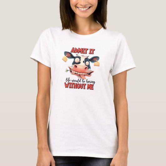 牛おもしろいTシャツ Tシャツ (正面)