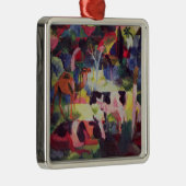 牛およびラクダとの景色 メタルオーナメント (右)