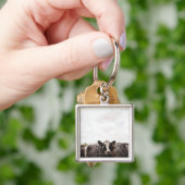 牛および曇た空2の群れ キーホルダー (手)