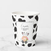 牛お洒落プリントホーリーカウファースト誕生日パーティー 紙コップ (正面)