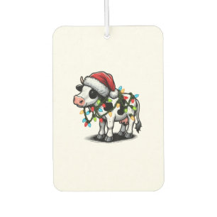 牛かわいいサンタおもしろいクリスマス カーエアーフレッシュナー