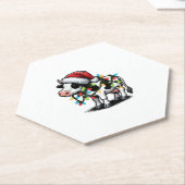 牛かわいいサンタおもしろいクリスマス ペーパーコースター (アングル)