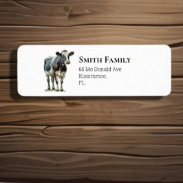 牛かわいい白黒 ラベル