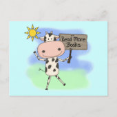 牛がもっと本を読む ポストカード (正面)