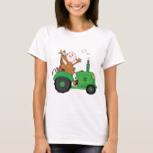 牛がトラクターを運転 Tシャツ (正面)