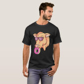 牛がドーナツを食べるパーティー Tシャツ (正面フル)