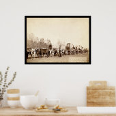 牛がブラックヒルズで降り注ぎSD 1887 ポスター (キッチン)