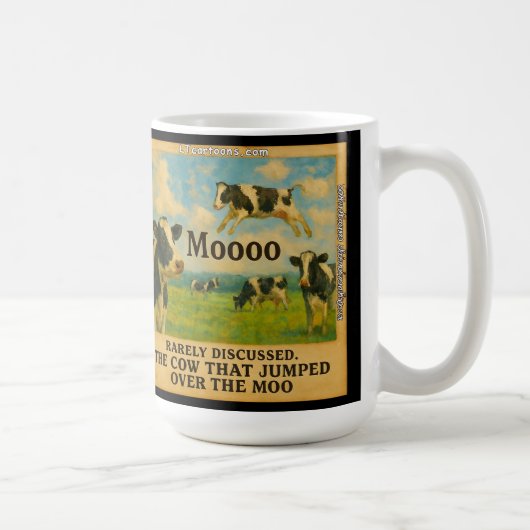牛がムーンを飛び越えた - 奇想天外な農場の駄洒落カート コーヒーマグカップ (右)