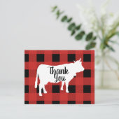 牛が付いている赤いバッファローの点検 サンキューカード (スタンド正面)