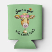 牛が可愛い牛の水色を愛しているだけの女の子 缶クーラー (裏面)