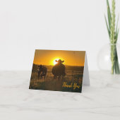 牛が夕暮れ サンキューカード (正面)