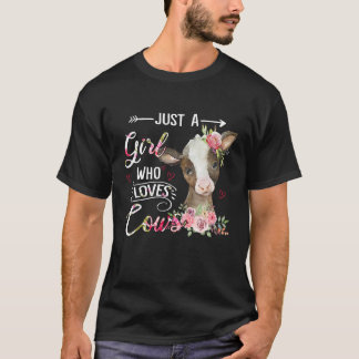 牛が大好きな女の子のためのおもしろいギフト Tシャツ