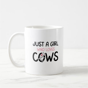 牛が大好きな女の子 かわいい牛の農場 コーヒーマグカップ