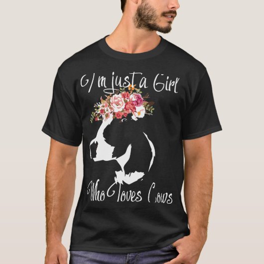 牛が大好きな女の子 プレミアム Tシャツ (正面)