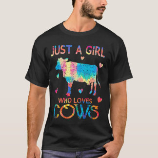 牛が大好きな女の子 牛農場 女子高生 Tシャツ