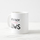 牛が大好きな少年 かわいい牛の牧場 コーヒーマグカップ (正面左)