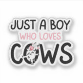牛が大好きな男の子かわいい牧場|過去記事 シール (正面)