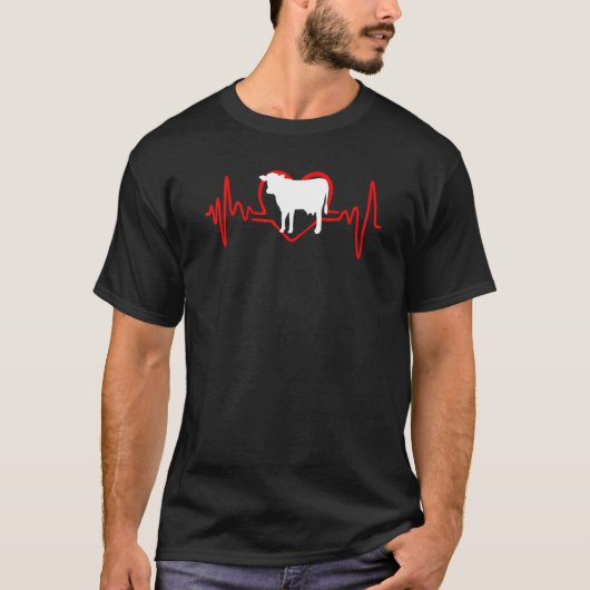 牛が大好きハートビート Tシャツ (正面)