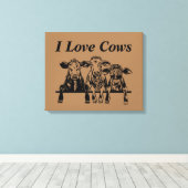 牛が大好き キャンバスプリント (インサイチュ (ウッドフロア))