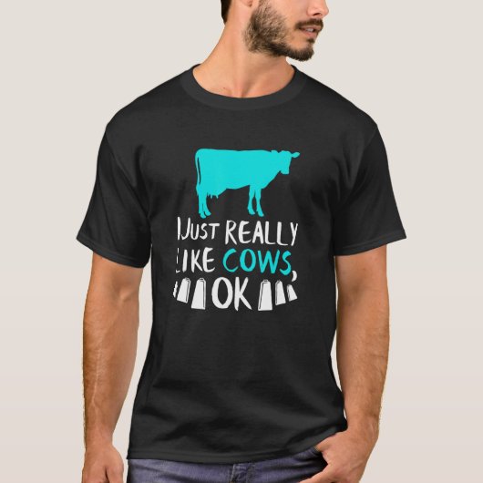 牛が好きすぎてしょうがない酪農家 Tシャツ (正面)